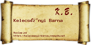 Kelecsényi Barna névjegykártya
