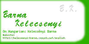barna kelecsenyi business card